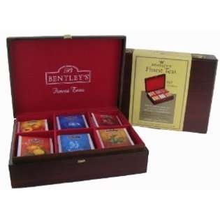 Bentleys Finest Teas Wood Grain Tea Chest, Variety Pack of 6 Flavors 