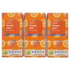 Tesco Pure Orange Juice 3X200ml   Groceries   Tesco Groceries