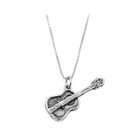 LGU Sterling Silver Acoustic Guitar Charm with 16 Inch Box Chain 