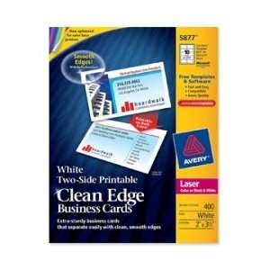  Avery Clean Edge Business Card   White   AVE5877 Office 