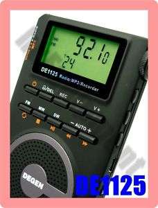 DEGEN DE1125 FM SW MP3 Player Voice Recorder Radio 2GB  