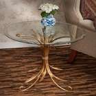 Dessau Home Gironat Antique Gold Iron Wheat Table With/ Bev. Glass Top