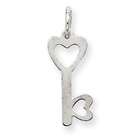 Jewelry Adviser charms 14k White Gold Heart Shaped Key & Lock Charm