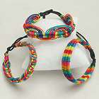 12 Rainbow Macrame Friendship Bracelets   3 Styles