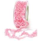 May Arts 3/4 Inch Wide Ribbon, Pink Plaid Ruffle