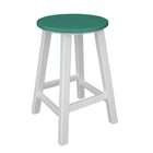   of 2 Recycled Au Courant Counter Height Bar Stools  White & Aqua Blue