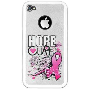 Artsmith Inc iPhone 4 Clear Case Cancer Hope for a Cure   Pink Ribbon 