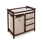 Badger Basket Modern Changing Table with 3 Baskets and Hamper, Cherry