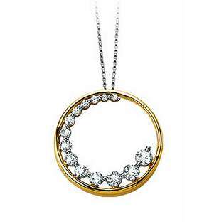 Jewelrydays. Circle Slide Pendant Necklace with Diamonds 
