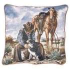   Good Company Cowboy Horse And Dog Western Accent Throw Pillow 17 x 17