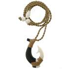 Necklaces   Tribal Bone and Wood Fish Hook Pendant Necklace with 