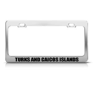 Turks And Caicos Islands Chrome Country Metal license plate frame Tag 