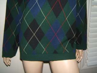 1200 ESCADA Womens Designer Wool Argyle Sweater 38 8 L
