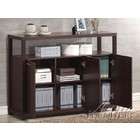 Acme Home Office Cabinet with Doors in Chocolate Finish