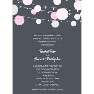   Lanterns Pink Personalized Wedding Invitations (40 Count) 
