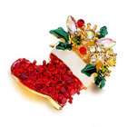 Pugster Christmas Gifts Cute Red Xmas Chrstmas Stocking Flower Brooch