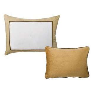 Bacati Metro Set of Two Decorative Pillows in Khaki and Chocolate