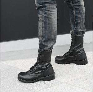 NEW Light Weight Cow Leather Combat Fashion BOOTS,US 10(280mm)  