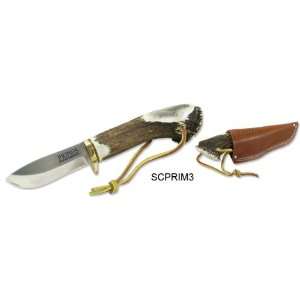 Schrade SCPRIM3 Team Primos Fixed Blade Knife with Stag Handle with 