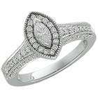 Jewelrydays 14Kt White Gold Marquise Diamond Engagement Ring