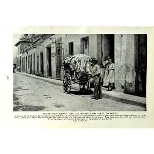   c1920 HAVANA CUBA DRAPER MAN CART CHURCH MERCED ROCOCO