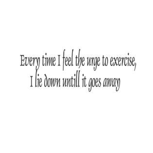 Funny Quotes And Sayings   Every time I feel the urge to exercise i 