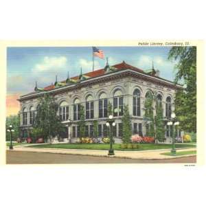   Vintage Postcard Public Library   Galesburg Illinois 