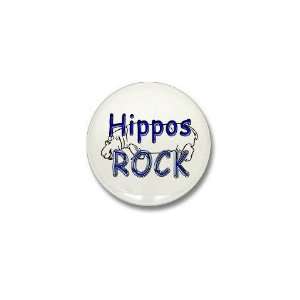  Hippos Rock Pets Mini Button by CafePress: Patio, Lawn 