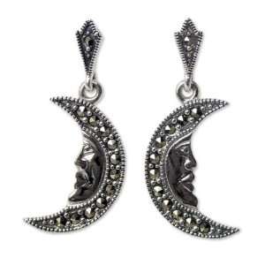  Malachite dangle earrings, Smiling Crescent Jewelry