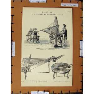    Antique Print C1800 1870 Printing Composing Machine