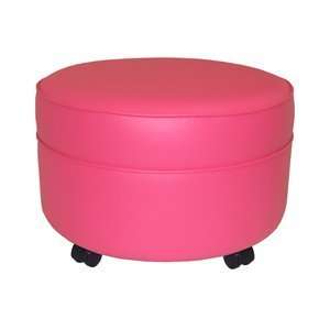 NW Enterprises 800R vPink caster Extra Large Round Ottoman:  