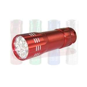   Pack   Red 9 LED Aluminum Flashlight Super Bright  : Kitchen & Dining