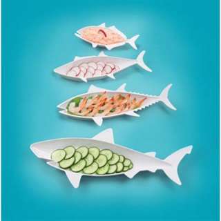   Fish Food Nesting Serving Platters Plates Shark Tuna Mackerel Jackfish
