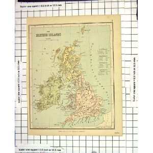  Antique Map British Isles Orkney Shetland Ireland Scotland 