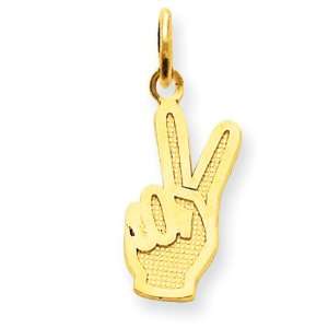  14k Gold Peace Sign Charm Jewelry