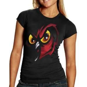 Temple Owls Ladies Black Blackout T shirt   Sports 