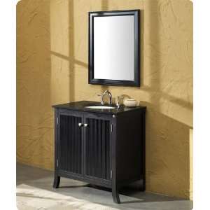   Traditional Single Sink Bathroom Vanity w/ Black Galaxy Countertop