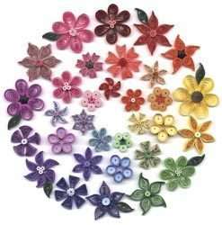 Flower Sample Quilling Kit includes Designs, Paper 877055002330  