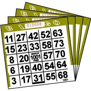  1 ON Olive Paper Bingo Cards (500 ct) (500 per package 