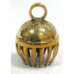   Brass Hand Held Service Bell with Floral Engraving