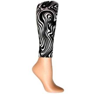 Black & White Swirled Leggings Footless Tights