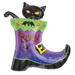  Halloween Balloons   Cat In Witch Boot Super Shape Toys 