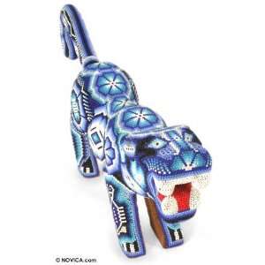  Beadwork jaguar, Blue Peyote