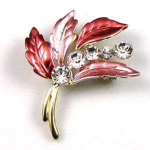   Item  1 pc rhinestone crystal leaf brooch pin  