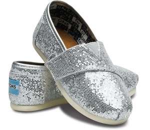 TOMS Tiny Glitter shoes Silver (Baby, Walker & Toddler)  