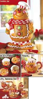 Gingerbread Plates, Cookie Jar, Teapot OR tabletop SET  