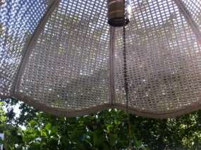 Vintage Chic Shabby Hanging Wicker Swag Lamp Shade  