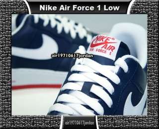 2010 Nike Air Force 1 Low Obsidian Blue White Sport Red Noir US 8~11.5 