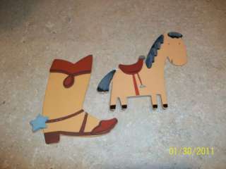 dimensional Wooden Craft pcs  Cowboy Boot & Horse NEW  