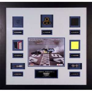  Jimmie Johnson Framed Race Used Parts Piece Deluxe Edition 